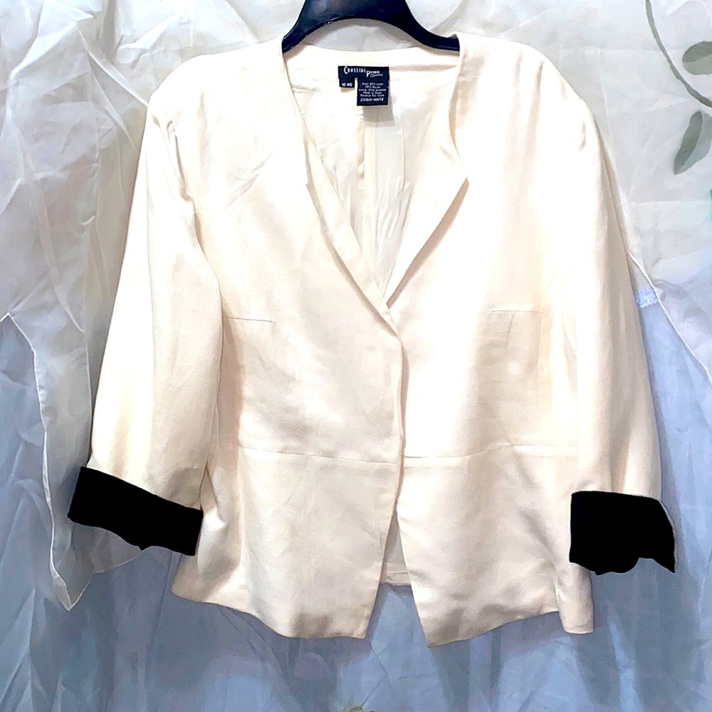 CROSSING POINTE CRM LINEN/RAYON JKT SZ 16MS